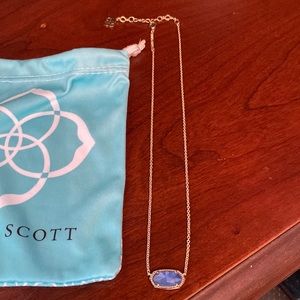 Kendra Scott Elisa Gold Pendant Necklace-light blue